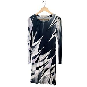 Emilio Pucci Long Sleeve Abstract Print Dress